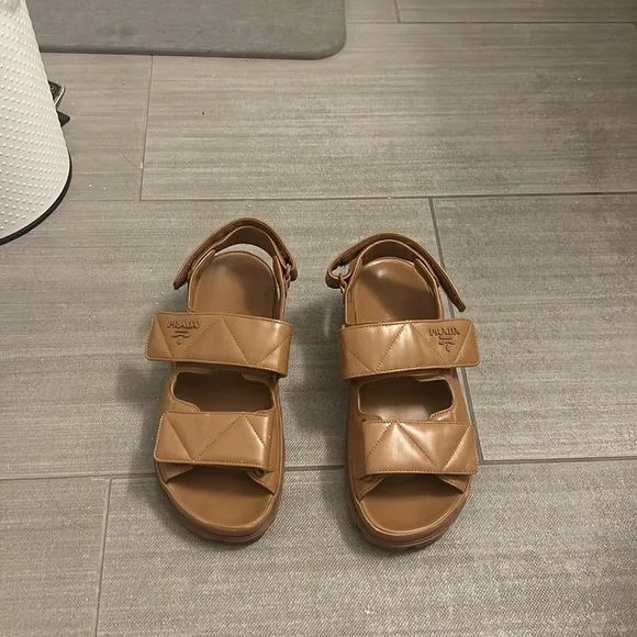 Prada | Shoes | Prada Napa Leather Sandals Comes With Dust